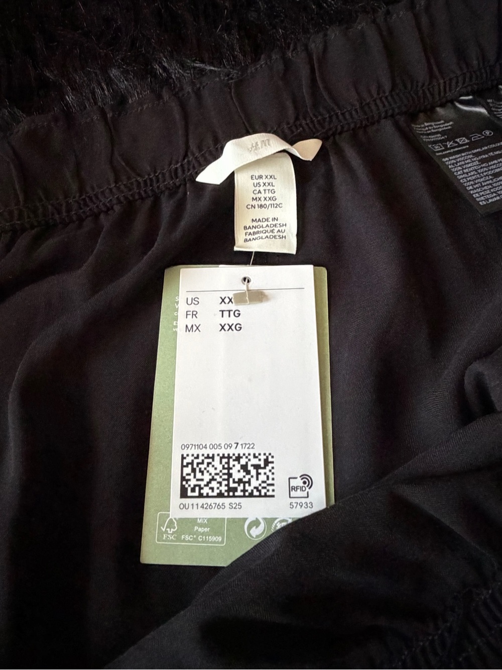 H&M Black Elastic Waist Wide Leg Viscose Pants - Picture 7 of 7